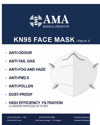 KN95 Mask Non-Woven (TGA Approved) Pack of 2
