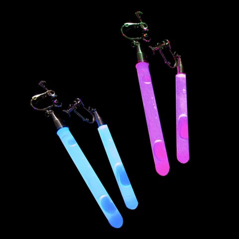 Glow Stick Clip On Earrings