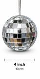 Hire - 4" (10cm) Silver Mirror Disco Ball