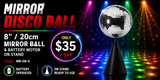 Hire - 8" (20cm) Tabletop Mirror Disco Ball