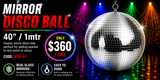 Hire - 40" (100cm) Silver Mirror Disco Ball