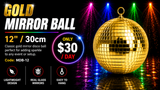 Hire - 12" (30cm) Gold Mirror Disco Ball