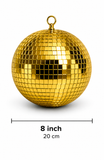 Hire - 8" (20cm) Gold Mirror Disco Ball