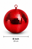 Hire - 8" (20cm) Red Mirror Disco Ball