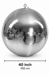 Hire - 40" (100cm) Silver Mirror Disco Ball
