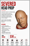 HIRE - Severed Head Horror Halloween Prop Melbourne