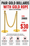 Hire - Gold Rope Stands with Gold Rope