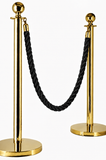 Hire - Gold Rope Stands with Black Rope