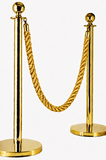 Hire - Gold Rope Stands with Gold Rope