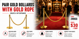 Hire - Gold Rope Stands with Gold Rope