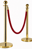 Hire - Gold Rope Stands with Red Rope