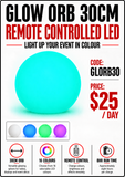 Hire - Glow LED Orb 30cm