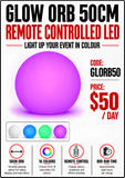 Hire - Glow LED Orb 50cm