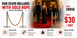 Hire - Silver Rope Stands with Gold Rope