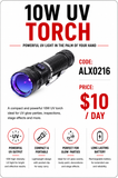 Hire - ALX0216 10W Ultra Violet Torch