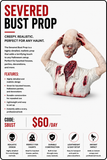 Hire - Severed Bust Horror Halloween Prop Melbourne