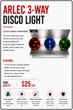 Hire - 3 Way Arlec Disco Party Light Kit