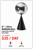 Hire - 8" (20cm) Tabletop Mirror Disco Ball