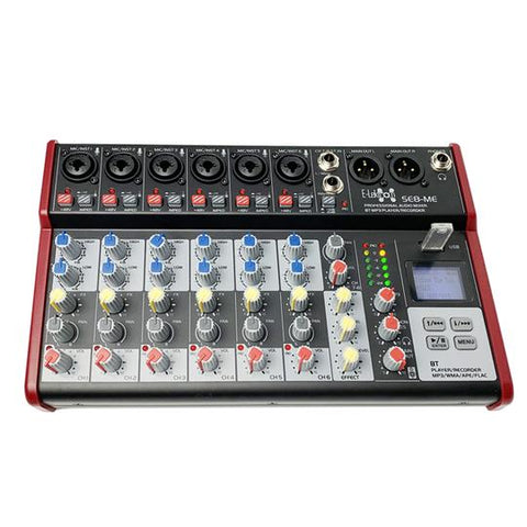 E-LEKTRON SE-8 Audio Mixer 8 Channel USB Bluetooth Phantom Power