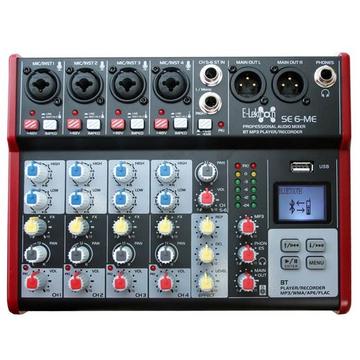 E-LEKTRON SE-6 Audio Mixer 6 Channel USB Bluetooth Phantom Power