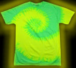 Tie Dye Shirt UV Glow- Green Yellow
