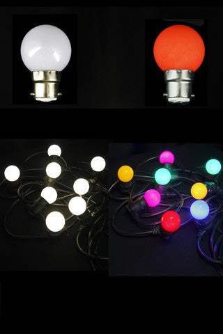 Fancy Round LED B22 Bulb Various Colours 240V