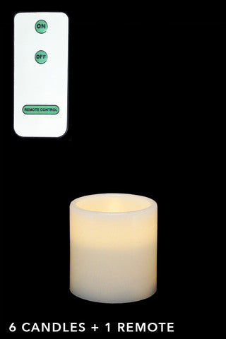 6 x Real Wax LED Candle + Remote