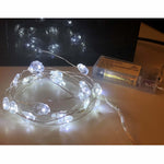 20 White LED Micro Wire Fairy Light Skulls