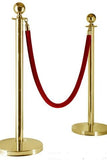 Gold Steel Bollard Set with Rope