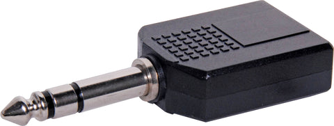 P0337 - 6.35mm Plug To 2 X 6.35mm Socket Adapter