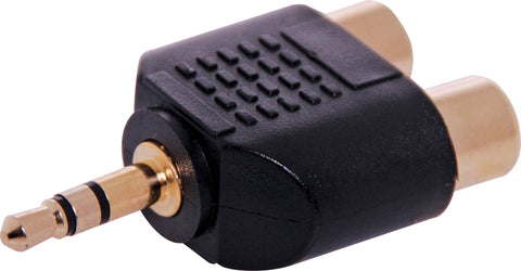 P0372 - 2 RCA Female To 3.5mm Stereo Plug Adapter