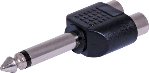 P0377 - 2 RCA Female To 6.35mm Plug Adapter