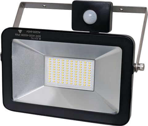 X2317C 50W 240V AC IP65 Natural White LED Floodlight With Motion Sensor