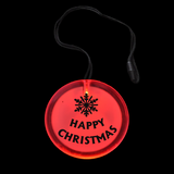 Flashing Circle Pendant Necklace - Happy Christmas
