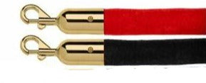 Velvet Bollard Rope Gold Hook (Various Colours)